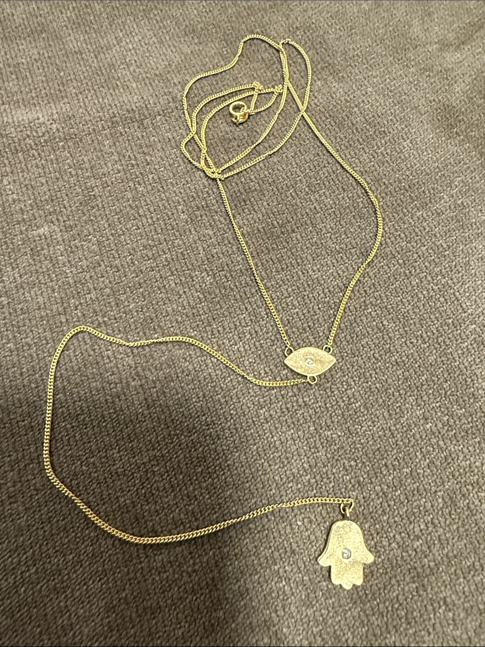 Gold Hamsa & Evil Eye Layered Necklace - Women's Jewelry